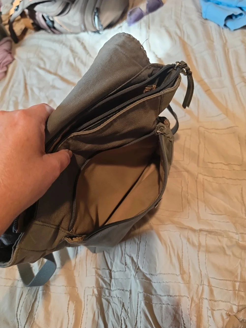 The Sak Ventura Blue/gray Women's Convertible Leather Backpack